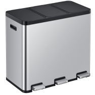 Poubelle à pédale Tri-sélectif Essential 20+20+20 L, EKO gris