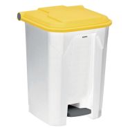 Poubelle à pédale Utilo 50 L Blanc/Jaune