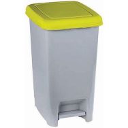 Poubelle à pédale avec couvercle coloré - Jaune