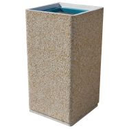 Poubelle carrée NAIA 80 L béton gravillons lavés à poser