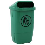 Poubelle d'extérieur plastique hauteur 74 cm vert