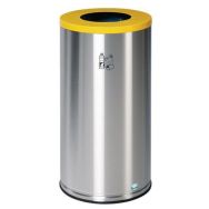 Poubelle de tri sélectif - 70L - Inox jaune - VAR