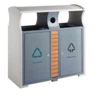 Poubelle d'extérieur tri sélectif-piles 2x39L