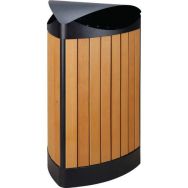 Poubelle extérieur triangle au finition 'wood look' 60L