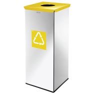 Poubelle métallique Prestige de recyclage 60 L, jaune