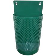 Poubelle murale 1/2 ronde métal 36 litres - vert 6005