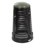 Poubelle ronde en plastique perforé Ruff 110L noir vert