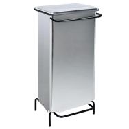 Poubelle statique à pedale inox brillant 110 L