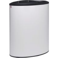 Poubelle tri sélectif Lune Binc 3flux couvercle ouvert Blanc
