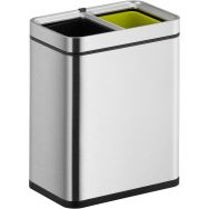 Poubelle tri sélectif duo Open Top Laguna Slim - 10L - Inox
