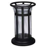 Poubelle vigipirate à poser/fixer Tulipe - 60l - gris manganese-Rossignol Pro