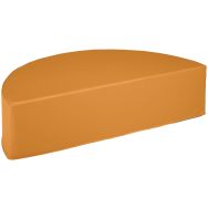 Pouf 1/2 rond Diabolo tissu enduit PVC Coloris Mandarine