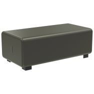 Pouf 2 places Hizia tissu enduit PVC Anthracite