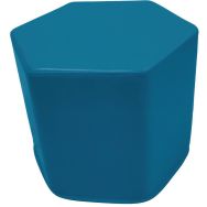 Pouf Diabolo exagonal haut. 40 cm enduit PVC pétrole