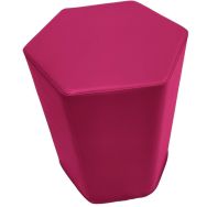 Pouf Diabolo exagonal haut. 60 cm enduit PVC fushia
