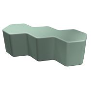 Pouf Honey droit H40cm LXHXP:128,5x40x64,5 cm bleu java