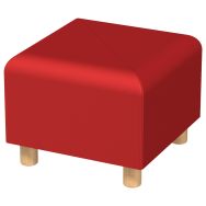 Pouf Izari pied bois enduit PVC M1 Groseille