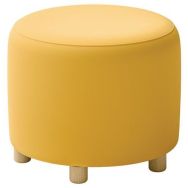 Pouf Joris Ø 50 cm tissu enduit PVC Jaune