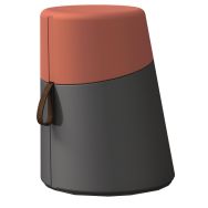 Pouf Kulbu polyéthylène base anthracite assise corail