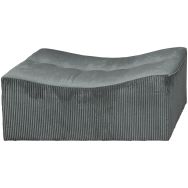 Pouf Loto velours Poso lisse et cotelé - gris