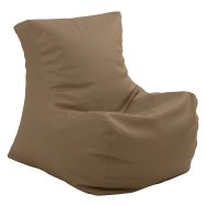 Pouf Miss souple tissu simili cuir taupe