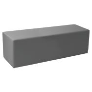 Pouf Rettangolo rigide 150 x 45 cm tissu simili cuir gris
