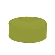 Pouf galette billes Diabolo enduit PVC anis