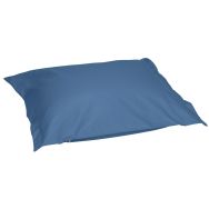 Pouf rectangulaire  billes Diabolo enduit PVC pétrôle