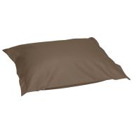 Pouf rectangulaire billes Diabolo enduit PVC taupe