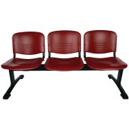 Poutre Cluny 3 places assisse/dos polypropylène bordeaux