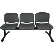 Poutre Cluny 3 places assisse/dos tissu enduit PVC M1 cendre