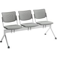 Poutre campus polypropylène pour visiteur - 3 places - Gris