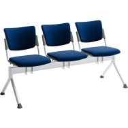 Poutre campus tapissée écocuir pour visiteur-3 places-Bleu