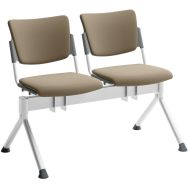 Poutre campus tapissée écocuir pour visiteur - 2 places - Quadrifoglio