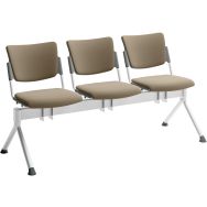 Poutre campus tapissée écocuir pour visiteur - 3 places - Quadrifoglio