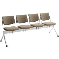 Poutre campus tapissée écocuir pour visiteur - 4 places - Quadrifoglio