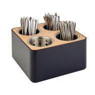 Présentoir à couverts en inox noir