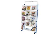 Présentoir à périodiques 12 cases Zédia coloris bleu RAL 5015