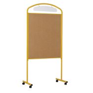 Présentoir cadre métal panneau liège sur roulettes coloris gris alu RAL 9006