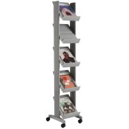 Présentoir mobile Eco triple face coloris gris/alu