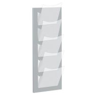 Présentoir mural Nova X - 5 cases - Pour format :A4-Argent