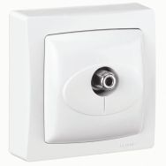 Prise télévision simple type F à visser - blanc