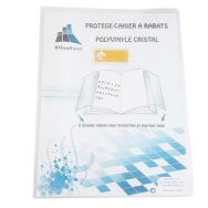 Protège-cahier A4 plastique 2 grands rabats cristal transparent épaisseur: 20/100e - Incolore