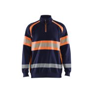 Pull de travail haute visibilité en Marine Orange