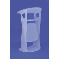 Pupitre de conférence design plexiglas dépoli plateau 72/48 cm avec fronton