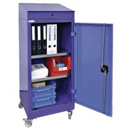 Pupitre mobile 1 porte (LxPxH) 500x580x1290 mm Bleu pigeon/ Bleu clair
