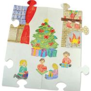 Puzzle à décorer géant de 30 pièces 23x24 cm