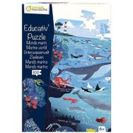 Puzzle éducatif carton 100 pièces monde marin