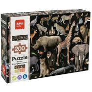 Puzzle géant animaux de la savane en danger 200 pièces