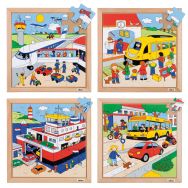 Puzzles de transport - ensemble de 4